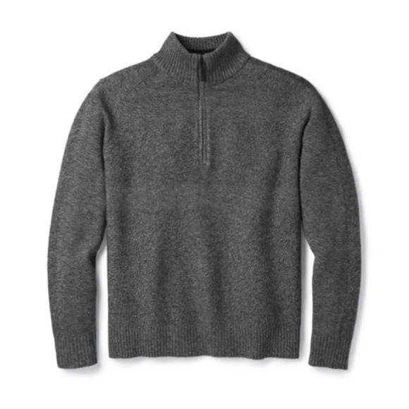 Smartwool Men’s Ripple Ridge Sweaters High Neck Half Zip Merino Wool Gray Size L - Picture 1 of 13